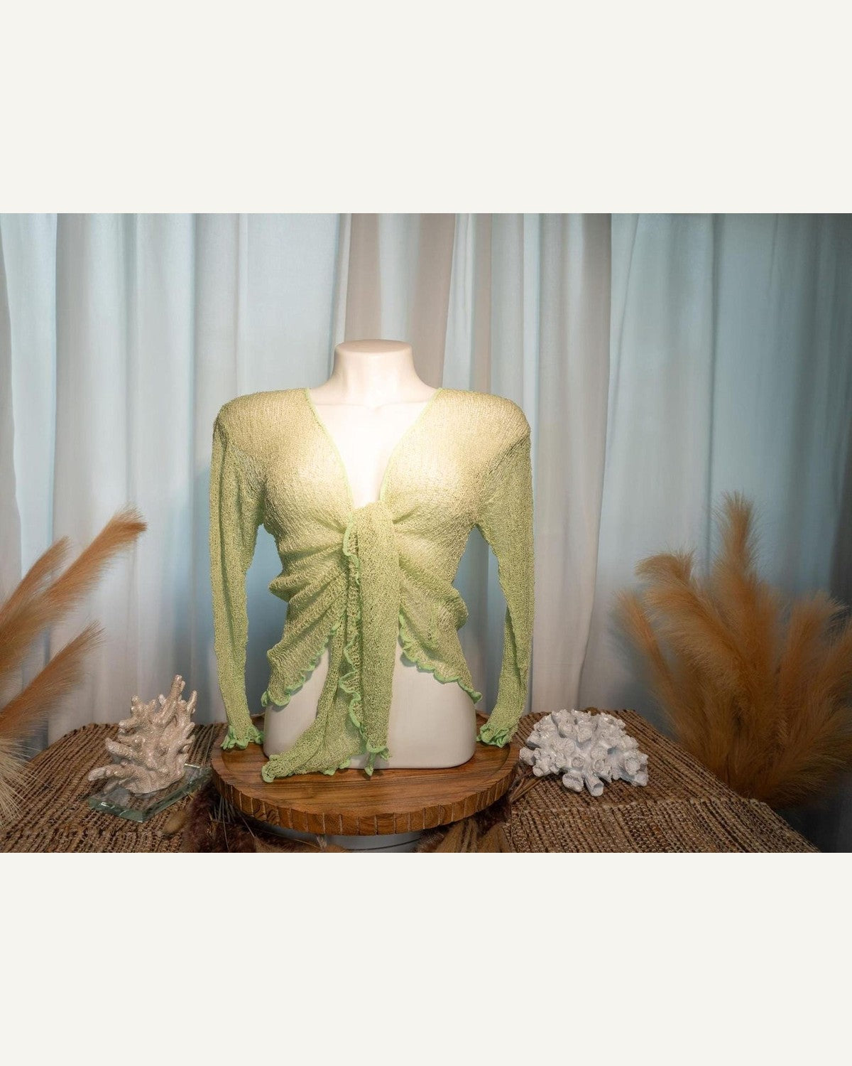 Airy Sheer Knit Cardigan Shrug product image 2