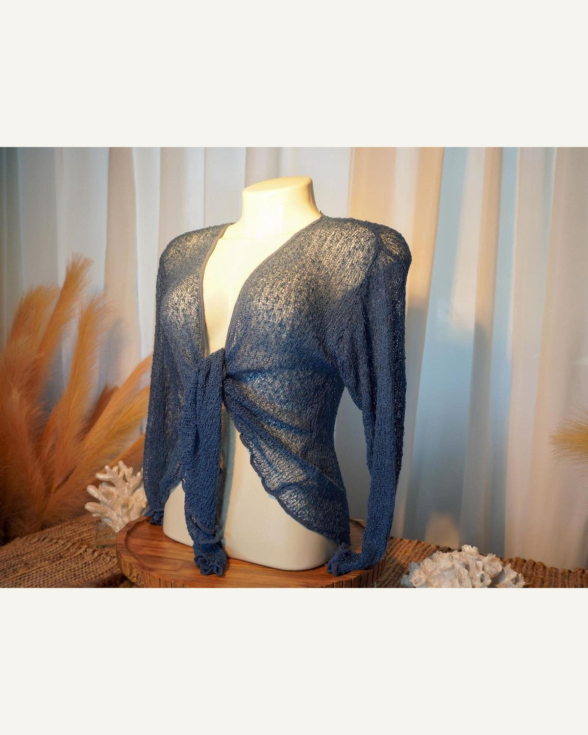Airy Sheer Knit Cardigan Shrug product image 6