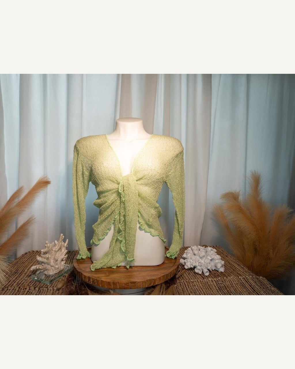 Flowy Sheer Knit Cover-Up Cardigan product image 3