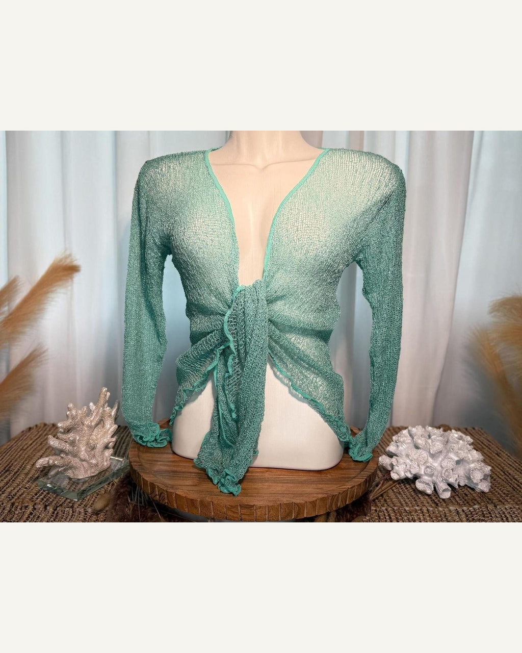 Flowy Sheer Knit Cover-Up Cardigan product image 6